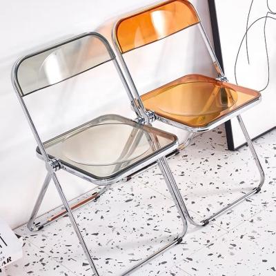 China Wholesale Cheap Outdoor Easy Carry Transparent Clear Plastic Acrylic Folding Chair Ultralight Portable Metal Foldable for sale