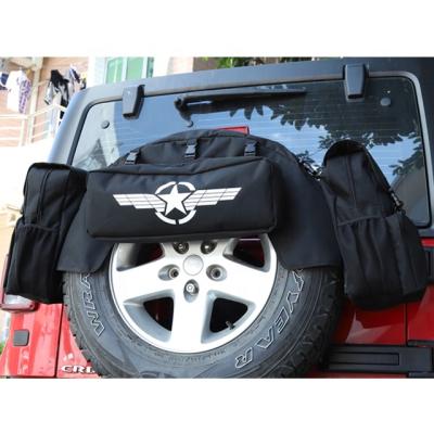 China Fancy Rear Tool Kit Luggage Saddlebag Spare Tire Storage Bag For Jeep Wrangler JL for sale