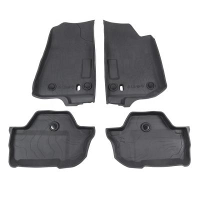 China Easy Cleaned 2 Door Floor Mats Full Set All Weather Floor Liners Accessories For Jeep Wrangler JL for sale