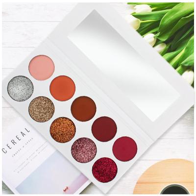 China Waterproof High Quality 10 Color Make Up Private Glitter Eyeshadow Palette For Gril Woman for sale