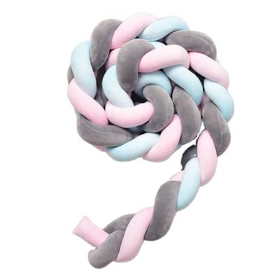 China Anti-Pull Wholesale Crib Braid Knot Pillow Cushion Bumper Bumper for Infant for sale