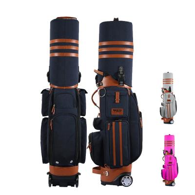 China Anti Scuff/Water Repellent/Large Capacity/With Wheels And Locks Trolley Cart Golf Club Stand Travel Bag With Wheels 2019 Custom High Quality Nylon for sale