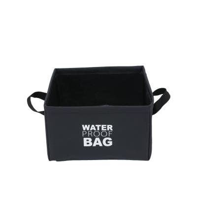 China IPX7waterproof/Portable/Folding/Washable Collapsible Folding Glamping Fishing Water Bucket 500D PVC Tarp For Outdoor Camping for sale