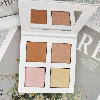 China New Style Private Label 4 Color Cardboard Highlighter Bar Palette Shimmer Face Makeup Waterproof Highlighter Bar for sale