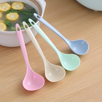 China Factory direct supply viable kitchen spoon 23.5*7cm portable wheat straw spoon for sale