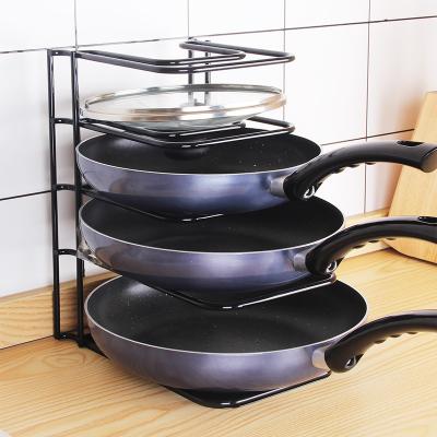 China Wholesale Viable Organizer Storage Rack For Kitchen Pot Holder Practical Pot Rack for sale