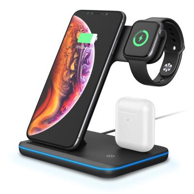 China 3 in 1 Wireless Charger 3 in 1 Z5 Charger Stand Wireless Smart Charging Fast Wireless Pad for Phone Smartwatch Earphone for sale