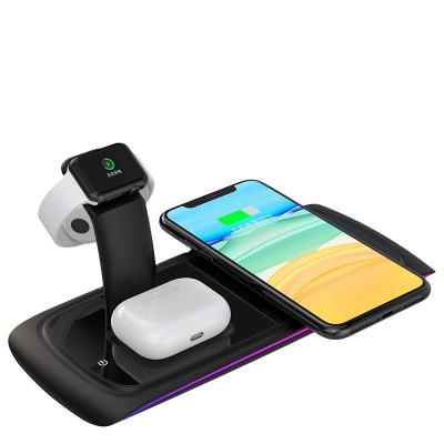 China Portable Wireless Charger 3 in1 Smart Watch 10W Charger Stand N33 Fast Wireless Earphone Stand Phone Holder Smart Watch for sale