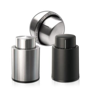 China Amazon Selling Red Wine Viable Custom Hot Closure Bottle Wine Vacuum Stopper Air Pumping With Time Plug for sale