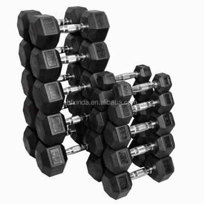 China NON Slip-GRIP Rubber Coated Hex Dumbbell for sale