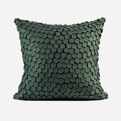 China 2022 New Christmas Decorative Green Anti-static Pillow Case Handmade Stereo Around Cushion Cover Wholesale for sale