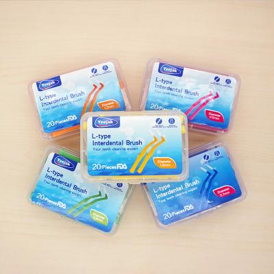 China Oral Cleaning Interdental Brush 0.6-1.2mm Bristile Plastic Orthodontic Selection Point Of Sale Adult Child And L-Shape Dental Floss Kids for sale