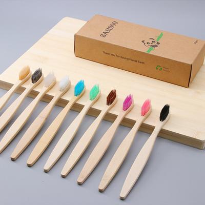 China Biodegradable CE Approved Eco-friendly Bamboo Bristle Toothbrush 100%natural Organic Wood Toothbrush Charcoal for sale