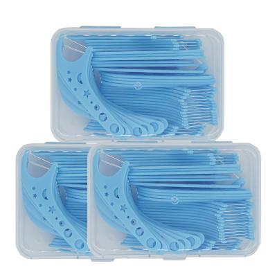 China UHMWPE Factory Price 150pcs Free Label Blue Kids Dental Floss Portable Oral Care Flosser OEM Children Dental Floss Selection for sale