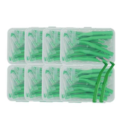 China Adult Child Oral Cleaning Good Selling Dental Promotional Gifts 160pcs 0.8mm L Type Plastic Interdental Brush Factory Manufacturer Orthodontics Braces for sale