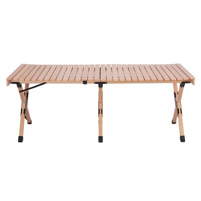 China 2022 latest minimalist whosale high quality picnic camping beach roll up outdoor rust proof wooden folding table for sale