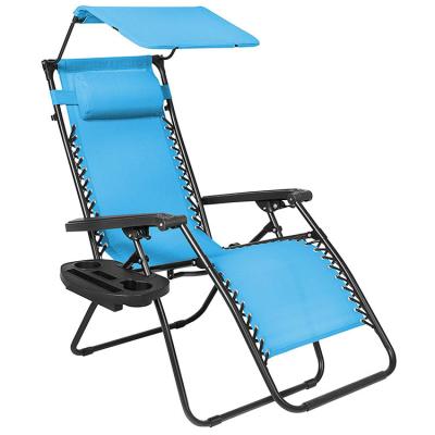 China Leisure Single Seat Metal Weightlessness Easy-Carry Reclining High Back Lounge Chair With Canopy for sale