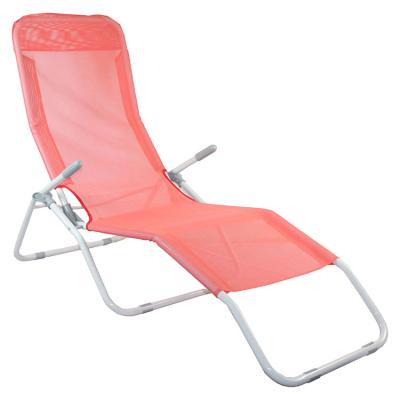 China Folding Beach Chair Lightweight Folding Beach Lounge Chair Easy-carry Chair with Armrest and Footrest for sale