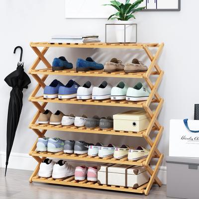 China (Size) Nordic Popular Wood Design Logo Shoe Rack Adjustable Foldable Wooden Organizer Cabinet Storage Shoe Racks for Home for sale