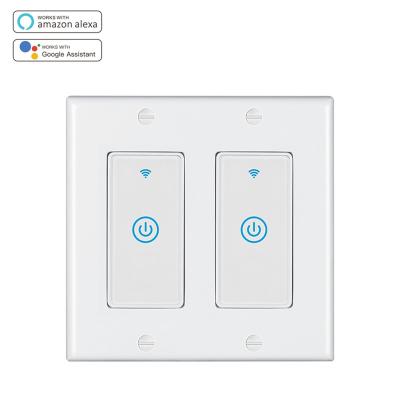 China Premium US Standard 250v 10a Smart Home Indoor Smart Home Wall Switch ABS Quality Alexa Wifi Zigbee Touch Glass for sale