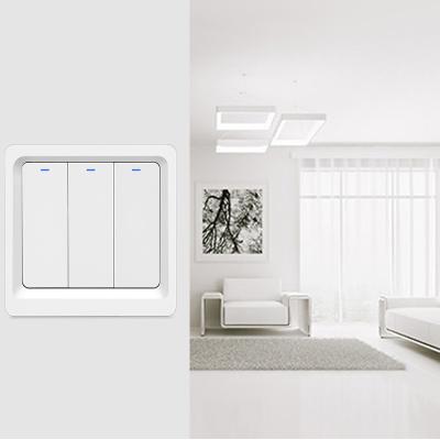 China ABS Wifi Wall Touch Switch Eu No Neutral Wire 3 Strip 220v Tuya Smart Home Smart Home Support Alexa Google Home Required for sale