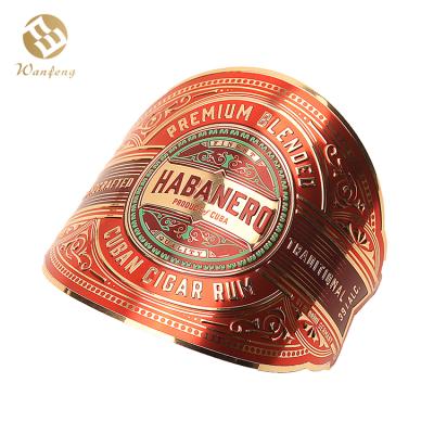 China Waterproof Chinese Private Custom Wine Factory Sticker Adhesive Aluminum Label for sale