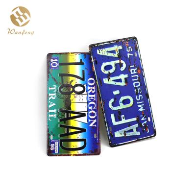 China Used In Home Decoration Bulk Buy Personalized Vintage Embossed Metal Tin Sign Car License Plate for sale