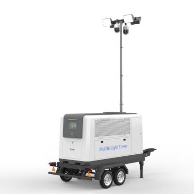 China 100000LM 1KW Mobile Light Tower Surveillance Mobile Light Mast Com Carregador à venda