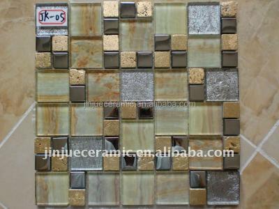 China Parquet Flower Border Tiles Glass Slab Glass Mosaic Hand Make Slab for sale