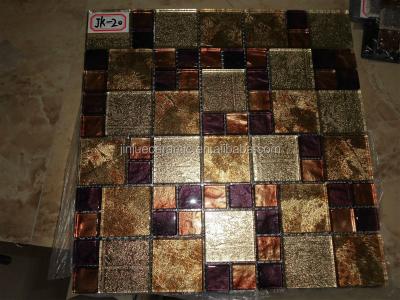 China decorative parquet strip crystal and stone mosaic slab for sale