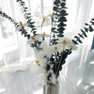 China Bunny New Bouquet Handmade Gem Orchid Decoration Preserved Leaves Ming Fern Eucalyptus Bouquet for sale