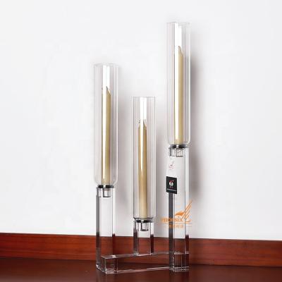 China 3AM 60cm K9 Glass Tubes Tall Cuboid Cylinder Crystal Candelabra Weddings Weddings Table Centerpieces Decoration For Sale Used for sale