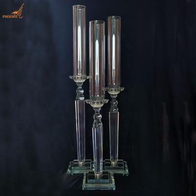 China Wedding Elegant Cheap Tealight Cylinder Crystal Candle Holder Set of 3 for Wedding Table Decorations Centerpieces for sale