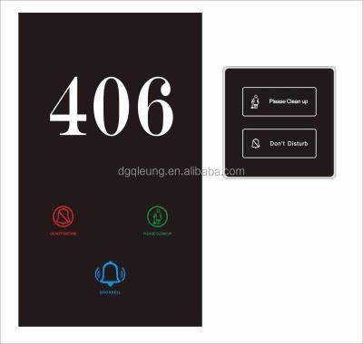 China QLeung Touch Screen Hotel Room Number Signs Modern Door Plate Electronic Door Plate With Room Number House Number Door Plate for sale