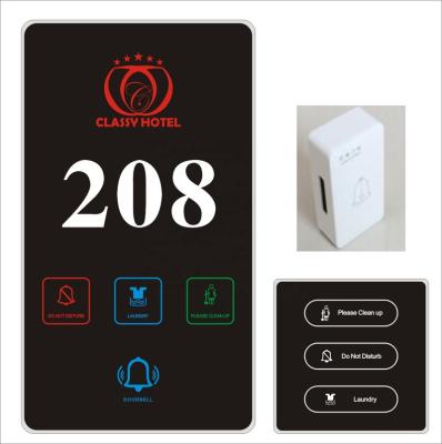 China Hospital Modern Number Electronic Doorplate With Touch Control For Hotel Touch Doorbell DND 5 Star Switch for sale