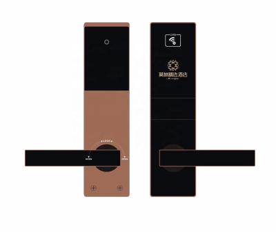 China Zinc Alloy Glass +Tempered Luxury Hotel Door Lock T91 Smart RFID Electronic Card Lock M1 System for sale