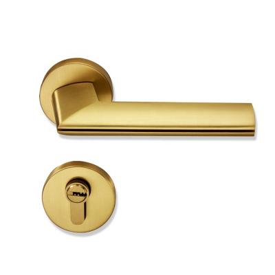 China Hot Selling YONFIA 8032 Modern Quality Brushed Design Lever Door Handles Lock Brass Internal Hotel Room Door Handle For Passage Door for sale