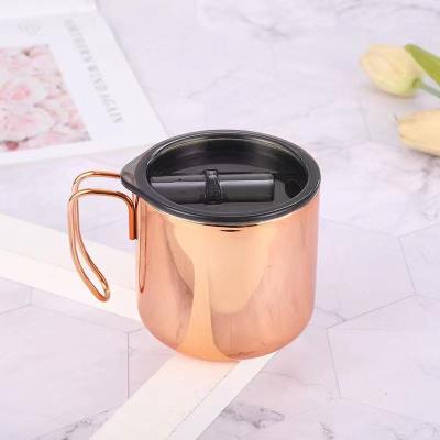 China Durable Outdoor 12oz Stainless Steel Coffee Mug Cup Stainless Steel Rising Mug With Handle for sale