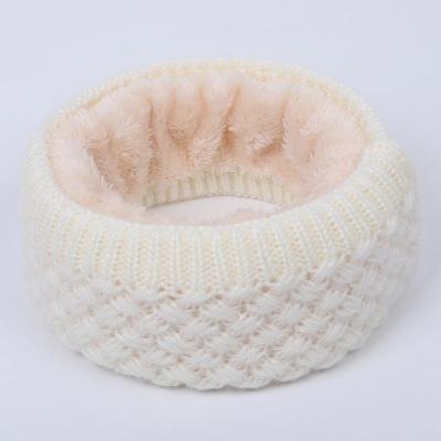 China Acrylic explosive winter warm men's and women's snoods pure color knitting and thick velvet collar scarf for sale