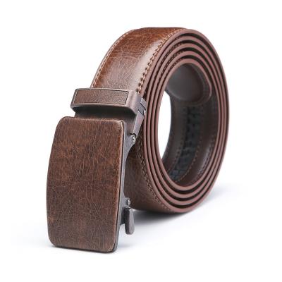 China Two-Layer Whip Custom Men's Belts Business Genuine Leather Luxury Double Sided Genuine Leather Men's Automatic Buckle Belt for sale