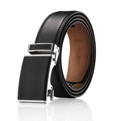 China Two-Layer Whip Mens Belt Automatic Ratchet Buckle With Genuine Cow Leather Belts For Men Luxury Brand Male Belt for sale