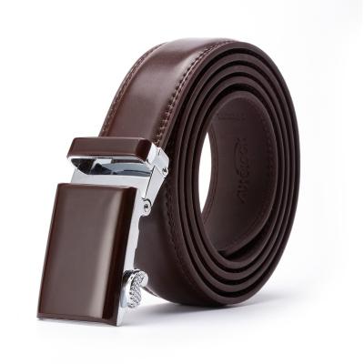 China Genuine Cowhide Leather Belts Adjustable Ratchet Belts Accessories Automatic Buckle Mens Belts for sale