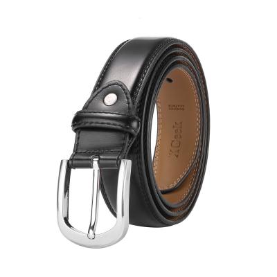 China Cowhide Fashion Men Casual Fade 4.0cm Genuine Leather Dress Belt With Buckle for sale