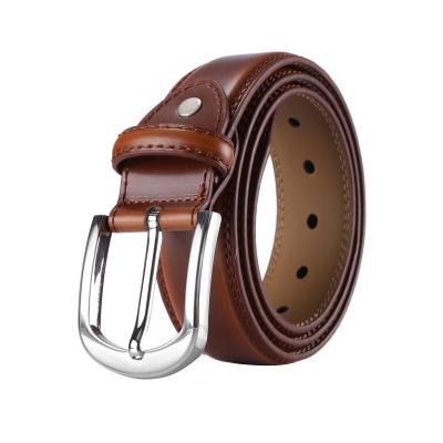 China Genuine Cowhide Leather Belt Customize Pin Buckle Belt Vintage Cow Leather Alloy Buckle Men's Belt for sale