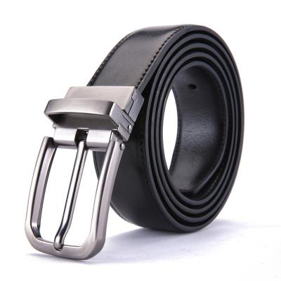 China Two-Layer New Arrival Cowhide Leather Belts Mens Business Casual Designer Genuine Leather Rotating Buckle Belt For Sale for sale