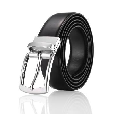 China Two-layer cowhide automatic buckle leather men's automatic belt strap for with automatic buckle rotating buckle for sale