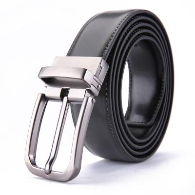 China Two-Layer Cowhide Men S Leather Casual Jeans Belts Wide Strap Buckle Work Dress Belt Rotating For Men for sale