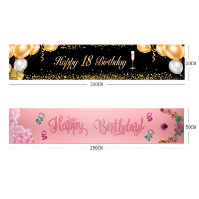 China Wholesale Health Care Institutes Kids Banner For Party Decorations Backdrop Happy Birthday Wall Banner With Balloon for sale