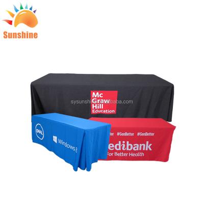 China Disposable custom table cover show stretch tablecloth throw fitted 6ft 8ft table cover for sale