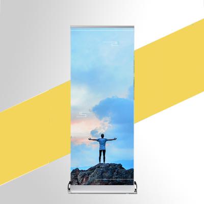 China Foldable Roll Up Stand 33x80 - Vinyl Banner Banner With Silver Poly Stand Film Retractable Banners for sale